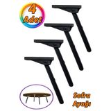 Glaswen 4 Adet Katlanabilir Siyah Yer Sofra Ayağı Katlanır Yer Sofrası Sini Altı Plastik Ayak 22 cm