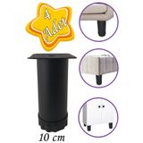 GLASWEN 4 Adet Metal Ayarlanabilir 10cm Siyah Destek Ayak Mobilya Kanepe Baza Koltuk Dolap Sehpa Ayağı