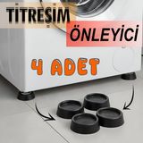 Glaswen 4 Adet Siyah Eşya Çamaşır Bulaşık Makinası Buzdolabı Yükseltici Titreşim Ayağı Altlığı Ayaklığı Gürültü Önleyici