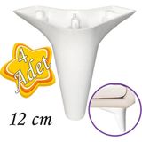 Glaswen 4 Adet Zelve 12 cm Beyaz Lüx Mobilya Kanepe Sehpa Ünite Koltuk Ayağı Baza Ayak