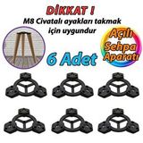 Glaswen 6 ADET Açılı Üçlü Sehpa Bağlantı Aparatı Zigon Puf Tabure Mobilya Masa Ayağı Ayak Takma Tabanı
