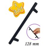 GLASWEN 8 Adet Boy Kulp Mat Siyah 128 mm Kulp Mobilya Mutfak Dolabı Çekmece Dolap Kapak Kulpu Kulbu Metal Ku