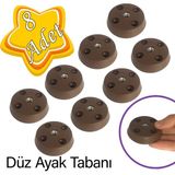 Glaswen 8 Adet Düz Ayak Tabanı Kahverengi Mobilya Masa Sehpa Ayağı Bağlantı Aparatı Plastik