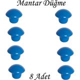 Glaswen 8 Adet Mavi Mantar Düğme Kulp Çocuk Bebek Mobilya Çekmece Dolap Kapak Kulbu Metal Kulp Aksesuarları Vidalı