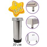 GLASWEN 8 Adet Metal Ayarlanabilir 10 Cm Krom Destek Ayak Mobilya Kanepe Baza Koltuk Dolap Sehpa Ünite Ayağı