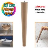 Glaswen Ahşap Ayak 35 cm Masa Zigon Sehpa Tv Ünitesi Puf Tabure Ayağı Ayakları Konik M8 Civatalı - Ahşap Rengi