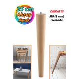 GLASWEN Ahşap Ayak 35 Cm Masa Zigon Sehpa TV Ünitesi Puf Tabure Ayağı Ayakları Konik M8 Civatalı