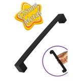 Glaswen Bihter Düz Kulp 128 mm Siyah Mutfak Kulpu Çekmece Dolap Kapak Kulbu Metal Mobilya Dolabı Kulpları
