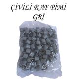 GLASWEN Çivili Raf Pimi Duvar Dolap Mobilya Pimi Sert Plastik Raf Tutucu Gri 100 Adet Tekli (1 Paket)