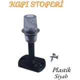 Glaswen Kapı Tutucu Stoper Tampon Durdurucu Plastik 8 cm Kapı Stopu Stobu Silikonlu Siyah