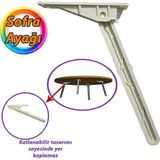 Glaswen Katlanabilir Beyaz Yer Sofra Ayağı Katlanır Yer Sofrası Sini Altı Plastik Ayak 22 cm