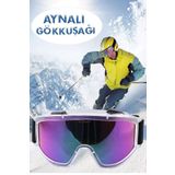 GLASWEN Kayak Gözlüğü Aynalı Gökkuşağı Ventilli Güneş Kar Koruyucu Gözlük UV Korumalı Snowboard Glasses G.