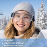 Glaswen Kayak Gözlüğü Şeffaf Ventilli Güneş Kar Koruyucu Gözlük Uv Korumalı Snowboard Glasses Gözlük - 150 cm