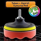 Glaswen Oto Araç Araba Pasta Cila Polisaj Yumurta Ped + 115 mm Taban + Matkap Adaptörü Parlatıcı Çizik Giderici 3'Lü SET