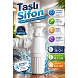 GLASWEN Pis Su Gidersiz Sökülebilir Tas'lı Tek Gider Sifon Körüklü Temizlenebilir Mutfak Banyo Lavabo Boru