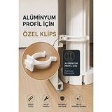 Glaswen S-Online Beyaz Renk 10 Adet Alüminyum Baza Klipsi Mutfak Dolap Tezgah Alt Kısım Kapatma Klips Mobilya Ayak Tutucu Toka - Beyaz - KLİPS