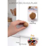 GLASWEN Sert Plastik Düğme Yuvarlak Top Koyu Ahşap Rengi Dolap Mobilya Mutfak Dolabı Çekmece Kulbu Kulpu Kul