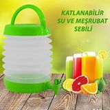 GLASWEN Su Sebili Katlanabilir Termos Çeşmeli Körüklü 5.5 Litre Piknik Kamp Su Ayran Meşrubat Içecek Bidonu