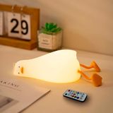 Glattol Lying Flat Benson Duck Uzaktan Kumandalı Çok Renkli Lamba, Şarj Edilebilir Silikon Gece Lambası, Kısılabilir Sevimli Işıklı Ördek, Kreş Gece Lambası, Emzirme için Başucu Lambası, Kawaii Oda Dekoru.