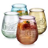 Glaver's 4'lü Şarap Kadehi Seti Çeşitli Renkli Sapsız Bardaklar 595 ml Orijinal Mason Büyük Şarap Fincanı, Kırmızı ve Beyaz Şarap İçme Suyu Bardakları. Meyve Suyu, Kokteyller, Smoothies, Vintage Bar Bardakları