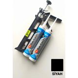 Glax Tools 2 Adet Siyah Silikonize Mastik / Çekomastik 2X500GR. ve Silikon Tabancası
