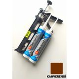 Glax Tools Bautech Kahverengi Silikonize Mastik 2X500 Gr. + Silikon Tabancası Yüksek Elastikiyet Özelliği