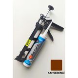 Glax Tools Kahverengi Silikonize Mastik / Çekomastik 500 Gr. + Silikon Tabancası