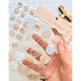 Glazed Starlight 3D Kahverengi 15 Adet Kendinden Yapışkanlı Stıcker Mühür / Damga/Sanat Çıkartmaları