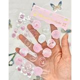 Glazed Starlight 3D Pembe 15 Adet Kendinden Yapışkanlı Stıcker Mühür / Damga / Sanat Çıkartmaları