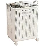 Glazeus Tekerlekli Katlanabilir Çok Amaçlı Sepet, 40 Litre, Havalandırmalı Tasarım (Gri)