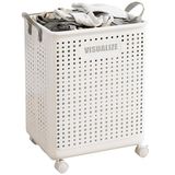 Glazeus Tekerlekli Katlanabilir Çok Amaçlı Sepet, 40 Litre, Havalandırmalı Tasarım (Gri)
