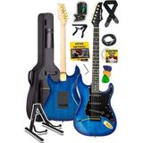 GLC-40BL Profesyonel Elektro Gitar Mavi (Stand Gigbag Askı Capo Tuner Pena Kablo Yedek Tel)
