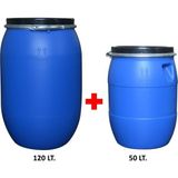 GLC PAINTS Akdeniz Mavi Plastik Varil Seti 120 Lt. + 50 Lt. Sızdırmaz HDPE Materyal ile Uzun Ömürlü