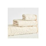 Gleam Atelier Banyo Havlusu,baş Havlusu, Yüz Havlusu, Ayak Havlusu 4 Lü Set,%100 Pamuk Krem