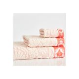 Gleam Atelier Banyo Havlusu,baş Havlusu, Yüz Havlusu, Ayak Havlusu 4 Lü Set,%100 Pamuk Pembe