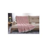 Gleam Atelier Pink Royal Koltuk Şalı,%100 Pamuk Yıkanmış Ve Yumuşak Kumaş, 130 * 190 Cm Pembe 130 x 190