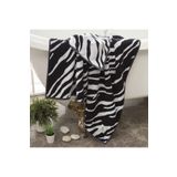 Gleam Atelier Zebra Desen%100 Pamuk Havlu, 100 * 150 Cm Siyah-Beyaz 100 x 150