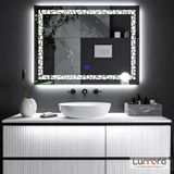 Gleamira Led'li Lazer Kumlamalı Lavabo & Banyo Aynası (Dokunmatik Sensörlü) beyaz ledli 100 x 75