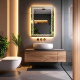 Gleamira Vertical Led'li Lazer Kumlamalı Lavabo & Banyo Aynası (Dokunmatik Sensörlü) günışığı ledli 70 x 45