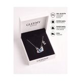 Gleemy accesories Kişiye Özel Harf Detaylı Mavi Taşlı Kuğu Kolye - Doğum Gün ve Sevgililer Günü Hediyesi