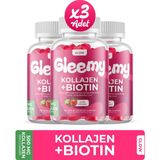 Gleemy Glow Çiğnenebilir Gummy Vitamin 3'lü Avantaj Paketi (3 x 60 Adet) - Çilek
