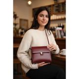 Glemix Nerasy Bordo Cilt Vintage Tasarım Kadın Omuz Çantası
