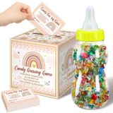 Glenmal 52 Adet Bohem Bebek Duşu Şeker Tahmin Edinim Kaç Oyun Kartı Kiti Boho Bebek Duş Oyunu Büyük Bebek Şişesi Duş Oyun Kutusu Bebek Partisi Çocuklar Doğum Günü Düğün Parti Dekorasyonu için 50 Kartlı 28 cm
