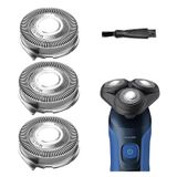 Gleway SH50/52 Philips Serisi 5000 Elektrikli Tıraş Makineleri ile Uyumlu Yedek Başlıklar, SH50 Çok Hassas Bıçaklar Norelco Serisi 5000 Jiletlerle Uyumlu Yükseltme Kafaları, Fırçalı 3 Paket