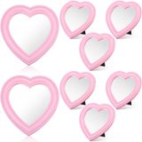 GlikCeil 8 Adet Spa Parti Malzemeleri 8 Kalp Şekilli Ayna Pembe Ayna Spa Parti Aynası Pijama Partisi için Makyaj Aynası Spa Parti Pijama Partisi Pijama Partisi Pijama Doğum Günü Partisi Favor
