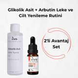 Glikolik Asit + Arbutin Leke Karşıtı Peeling Cilt Yenileme Seti | Leke Giderici, Cilt Yenileme, Peeling Rutini, Arbutin İçerikli