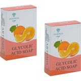 Glikolik Asit Sabunu, Light Up Aha Bha Peeling Yenileyici Gözenek Sıkılaştırıcı Portakal C Vitamini, Cildinizi Derinlemesine Temizleyen ve Yenileyen Güçlü Bir Çözüm 2 Adet - 0-Ten