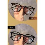 GlimmerGroove Mavi Işık Korumalı UV 400 Kadın Erkek Unisex Leopar Desenli & Siyah Gözlük Seti Avantajlı - Çok Renkli