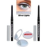 Glimmerstick Asansörlü Göz Kalemi Pırıltılı - Silver Lights 2'li + Lovider Cep Aynası - Gümüş