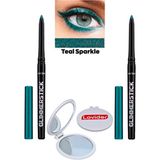 Glimmerstick Asansörlü Göz Kalemi Pırıltılı - Teal Sparkle 2'li + Lovider Cep Aynası - Yeşil